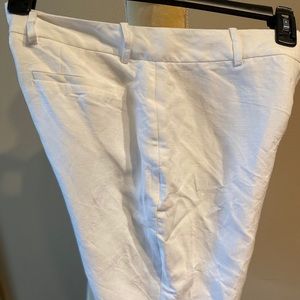 White Calvin Klein Linen Rayon Pants - New Capri